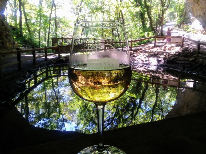 Cave wine glass in cave