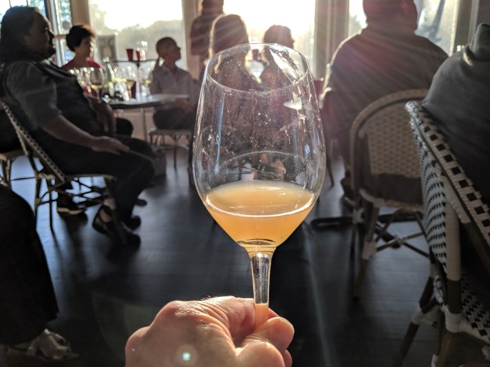 Skin Fermented Chardonnay w Audience